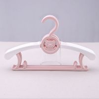 儿童衣架婴儿宝宝衣架儿衣撑小孩衣挂塑料防滑可伸缩晒晾衣架 藕粉色5支装