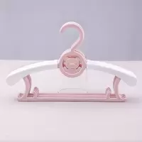 儿童衣架婴儿宝宝衣架儿衣撑小孩衣挂塑料防滑可伸缩晒晾衣架 藕粉色5支装