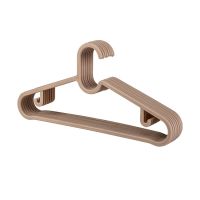 儿童衣架婴儿宝宝衣架儿衣撑小孩衣挂塑料防滑可伸缩晒晾衣架 [成人款]咖啡色5支装