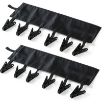 创意便携式布艺衣架 可折叠出差旅行晾衣服夹子浴室挂架晒衣夹子 黑色2个装