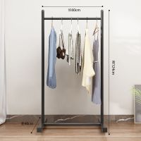[欧丽泊]衣架落地卧室挂衣架单双杆衣帽架室内简易衣架卧室衣架 60cm-黑色简约