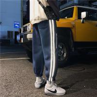 国潮反光条卫裤男束脚港风ins潮牌百搭学生宽松个裤