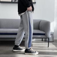 港风冬款2019新款加绒加厚拼色卫裤ins束脚裤男韩版运动裤