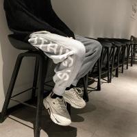 秋冬款加绒加厚字母印花保暖卫裤束脚运动裤ins潮休闲长裤