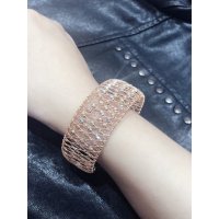 重工18k彩金拔丝工艺手镯