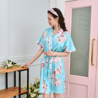 阪织屋睡裙睡衣女夏季薄款冰丝透气防真丝女式家居服日式和服裙