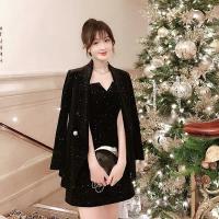 2020年春装新款闺蜜姐妹酷酷女孩穿搭小西装新年吊带两件套装秋冬