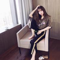 2020新款女装夏季阔腿裤两件套装女学生韩版宽松原宿bf夏装时尚潮