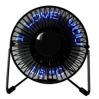 妖怪小风扇迷你usb风扇8寸学生宿舍寝室床上婴儿家用电脑办公室桌上面超大风 5寸黑色★温度+英文特效[二档风速]