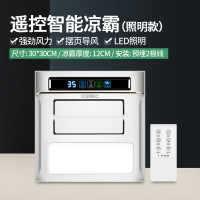 厨房凉霸集成吊顶风扇冷霸吸顶嵌入式凉霸照明二合一冷风机 智能遥控凉霸【照明+劲风+摆页】 300*300