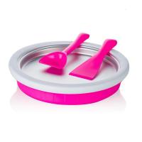 妖怪炒酸奶机家用冰激凌机炒冰机diy冰淇淋机自制炒冰盘炒冰机冰棒机 粉红色