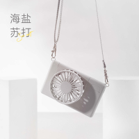 挂脖小风扇usb小型便携式随身懒人挂颈脖子妖怪充电学生办公室超手腕 海盐苏打-灰色[角度可调节/轻薄款]可挂脖/桌面