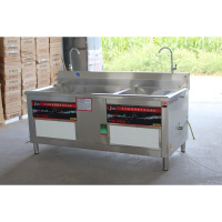 商用超声波全自动酒店饭店食堂大型洗菜妖怪洗碟机器洗碗机商用洗碗机 双池长200cm宽80cm高80cm