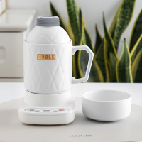 陶瓷养生杯电炖电煮自动煮粥神器办公室热煮牛奶学生黄金蛋宿舍迷你养生壶 素雅款-白色/600毫升/送碗+勺