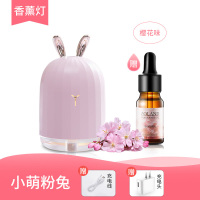香薰机家用卧室usb香薰加湿器精油专用香薰灯黄金蛋小型便携插电熏香炉 萌粉兔[夜灯+加湿]+赠充电头+充电线+樱花精油