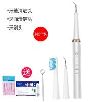 洗牙器家用清理器去除牙垢牙石工具黄金蛋超声波牙齿清洁洁牙 白色[基础款]3个头