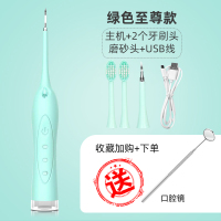 去除器超声波电动洁牙仪洗牙神器黄金蛋洗牙齿污垢除牙石家用 绿色至尊[充电款]送口腔镜