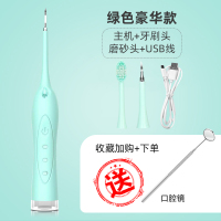 去除器超声波电动洁牙仪洗牙神器黄金蛋洗牙齿污垢除牙石家用 绿色豪华[充电款]送口腔镜
