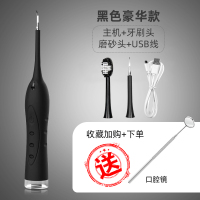 去除器超声波电动洁牙仪洗牙神器黄金蛋洗牙齿污垢除牙石家用 黑色豪华[充电款]送口腔镜