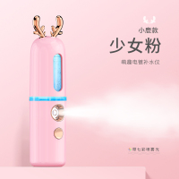 纳米喷雾补水仪卡通便携式充电黄金蛋加湿器脸部冷喷可爱少女蒸脸器 可爱鹿喷雾仪粉色