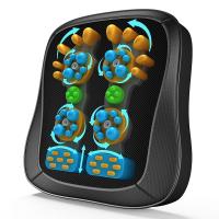 按摩垫腰部按摩器多功能黄金蛋全身揉捏按摸靠垫腰椎背颈部电动靠枕家用 小脚丫[螺旋泰式开背]热敷一体[尊贵黑]
