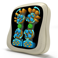 按摩垫腰部按摩器多功能黄金蛋全身揉捏按摸靠垫腰椎背颈部电动靠枕家用 小脚丫[螺旋泰式开背]热敷一体[鳄纹白]