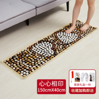 鹅卵石足底按摩垫加热脚垫指压板家用穴位黄金蛋雨花石地垫脚底暖足疗器 心心相印-高密-普通款150*40cm