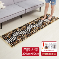 鹅卵石足底按摩垫加热脚垫指压板家用穴位黄金蛋雨花石地垫脚底暖足疗器 田园大道-高密-普通款200*50cm