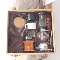 吸壶咖啡机家用煮咖啡壶玻璃过滤商用手冲虹黄金蛋吸式套装 3人份壶+磨豆机+咖啡杯2套礼盒装（含赠品）