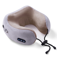 u型按摩枕电动肩颈椎按摩器多功能颈部揉捏家用黄金蛋脖子疼神器护颈仪 咖啡棕-豪华旗舰版