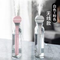 加湿器小型矿泉水大雾量办公室桌面充电家用黄金蛋无线卧室孕妇婴儿车 粉色+白色〖无线款〗内置锂电池★大雾量√2个装