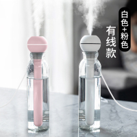加湿器小型矿泉水大雾量办公室桌面充电家用黄金蛋无线卧室孕妇婴儿车载便携空气 粉色+白色〖有线款〗★大雾量√2个装