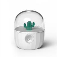 加湿器家用充电办公室卧室桌面空气大雾量黄金蛋孕妇婴儿脸部补水小型空调 [带线款]无电池200ml仙人掌滋润补水带暖灯