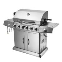 户外不锈钢木炭烧烤炉庭院别墅烤架家用商用黄金蛋烤肉炉烧烤桌10人 标配+木炭盘+电烤叉+铸铁烤板