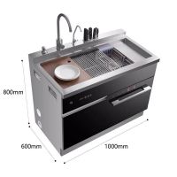 集成水槽洗碗机抽屉式全自动超声波洗碗机嵌入式1000mm超声波洗碗机(抽拉式水龙头)