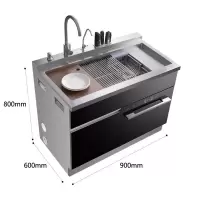 集成水槽洗碗机抽屉式全自动超声波洗碗机嵌入式 900mm洗碗机(抽拉式水龙头)