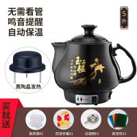 中药药壶全自动熬药电煎药壶家用药锅砂锅煮煎煲黄金蛋炖电动药罐机 人参款5L-黑陶晶不沾-保温鸣笛