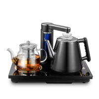 全自动上水电热水壶茶台防烫家用一体烧水壶抽水电茶炉黄金蛋烧茶煮茶器 37*20保温款黑色默认桶装水