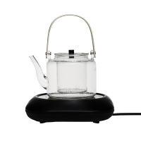 蒸汽煮茶壶玻璃小加厚过滤透明茶具家用电陶炉黄金蛋煮茶器蒸茶壶提梁壶 锤纹蒸煮壶+电陶炉