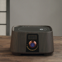 煮茶器小小型办公室蒸茶器玻璃侧把茶壶电陶炉小青柑黄金蛋煮茶蒸汽套装 黑橡木电陶炉