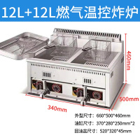 炸炉商用摆摊煤气油炸锅带温控黄金蛋大容量台湾鸡排油炸机 GF-12-2
