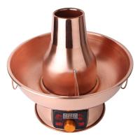 铜插电铜锅鸳鸯电碳两用铜火锅黄铜火锅黄金蛋家用暖锅炉 32cm高低档清汤(6人以下)