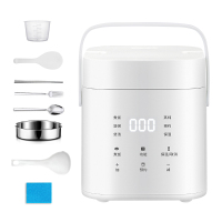 1.5L小型迷你多功能宿舍电饭煲家用1-2-3人全自动电饭锅单人 珍珠白豪华套餐(量杯饭勺汤勺+餐具蒸层+百洁布)