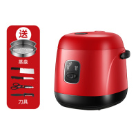 迷你电饭煲小1人智能家用多功能小型单人电饭锅小2人黄金蛋学生宿舍蒸煮 红色带蒸碟+刀具