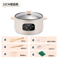 多功能小电锅家用宿舍学生黄金蛋煮面煮饭炒菜一体锅迷你电煮锅小型 (智能预约款)22CM不粘锅单锅(适合1-2人)