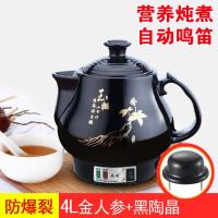 全自动中药煲煎药壶 陶瓷养生壶 电子熬药黄金蛋罐电热电炖药器 4L金人参(黑陶晶鸣音发热体)