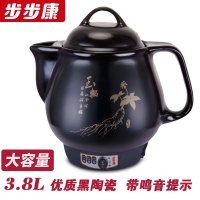 全自动煎药壶熬药壶插电动中药黄金蛋壶煲中药锅电壶炖药罐子家用电砂锅 3.8L黑色优质陶瓷带鸣音提示