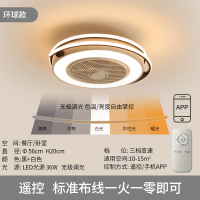 北欧智能吸顶风扇灯卧室吊顶一体带电黄金蛋风扇餐厅吊扇灯房间風扇吊燈 环球款无极调光+遥控