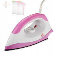 家用干烫老式电熨斗女手工黄金蛋电烫斗不加水拼豆豆熨斗烫钻烫画小烫斗 粉色不锈钢板+烫衣垫