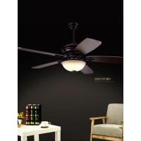 吊扇灯 美式乡村田园餐厅客厅风扇灯木黄金蛋叶复古风扇吊灯带LED 木叶52寸遥控